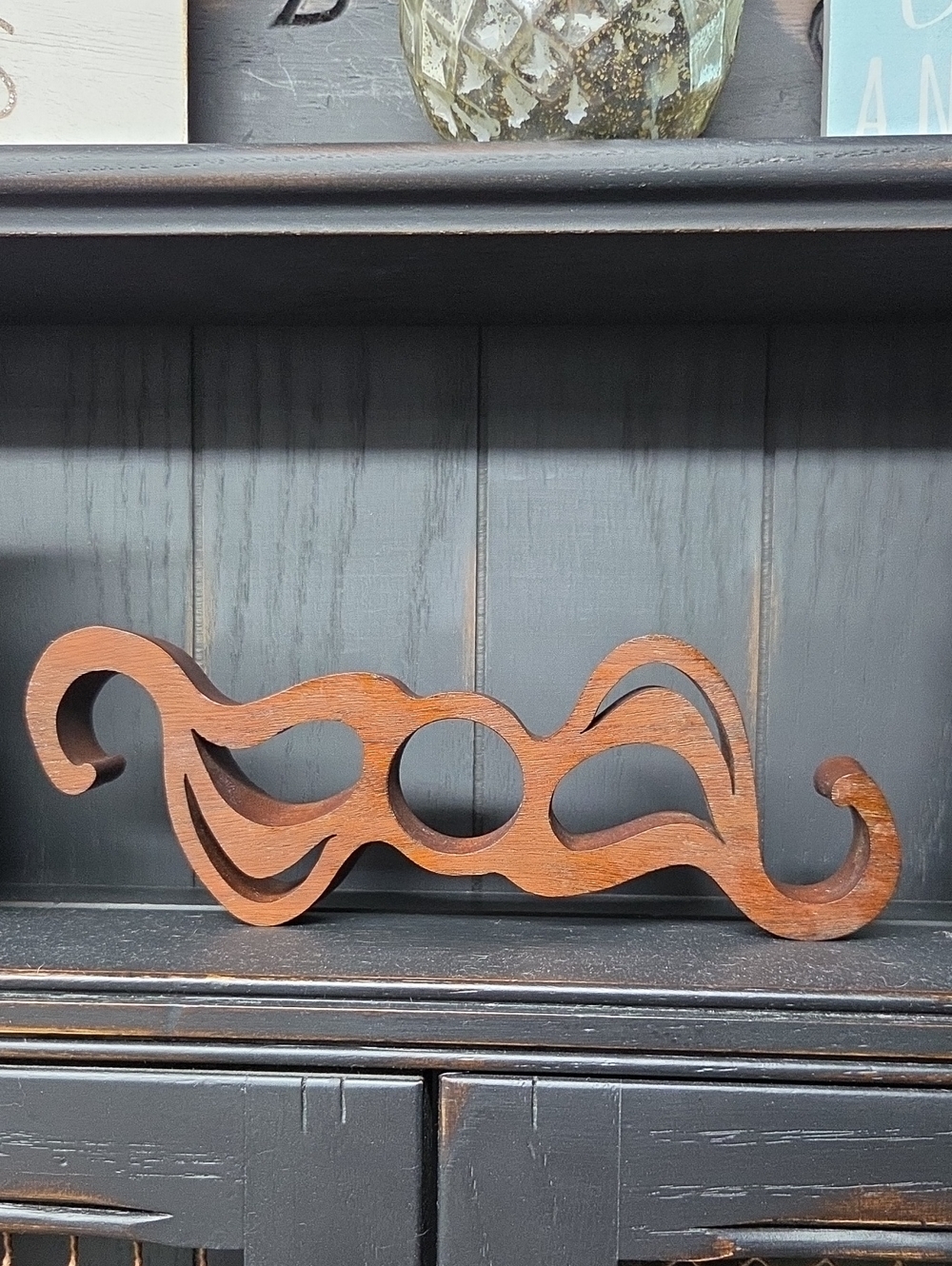 Vintage Gary L. Walker Signed Solid Mahogany Wood Art Wave Sculpture